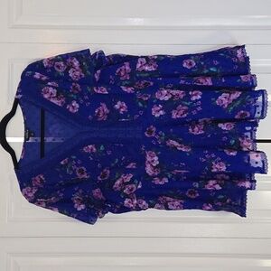 Torrid Purple Floral Blouse